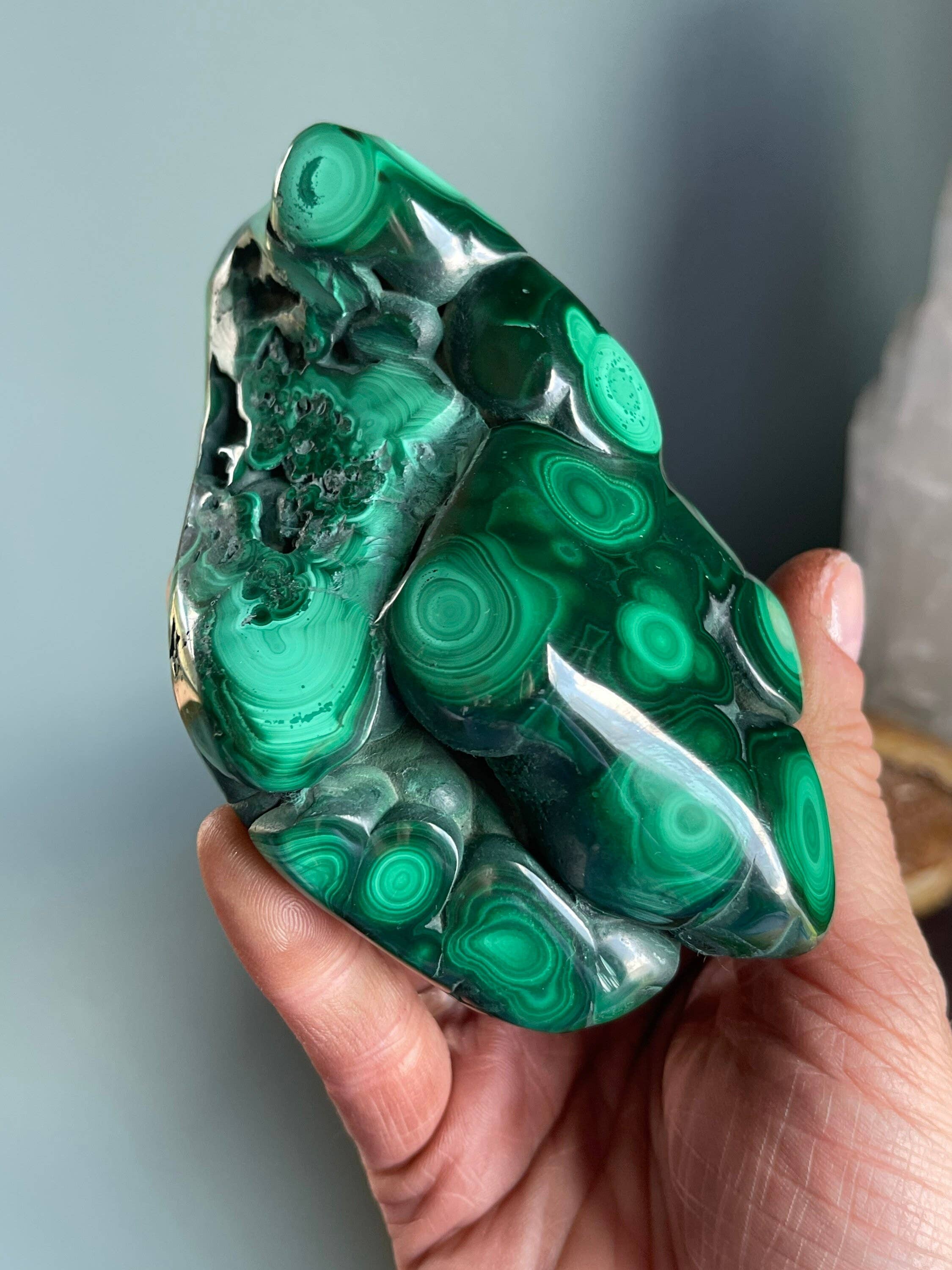 Tumbledshop - Wholesale Spiritual Stone/Crystal - Large Green Malachite Crystal Stone, Malachite Mineral8