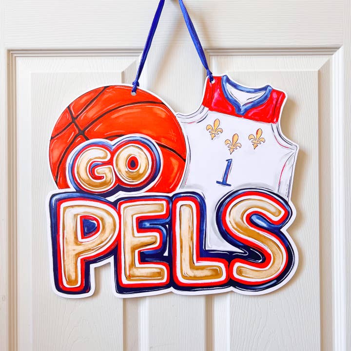 Home Malone - Wholesale Door Hanger - Go Pels Door Hanger NBA New Orleans Basketball Decor