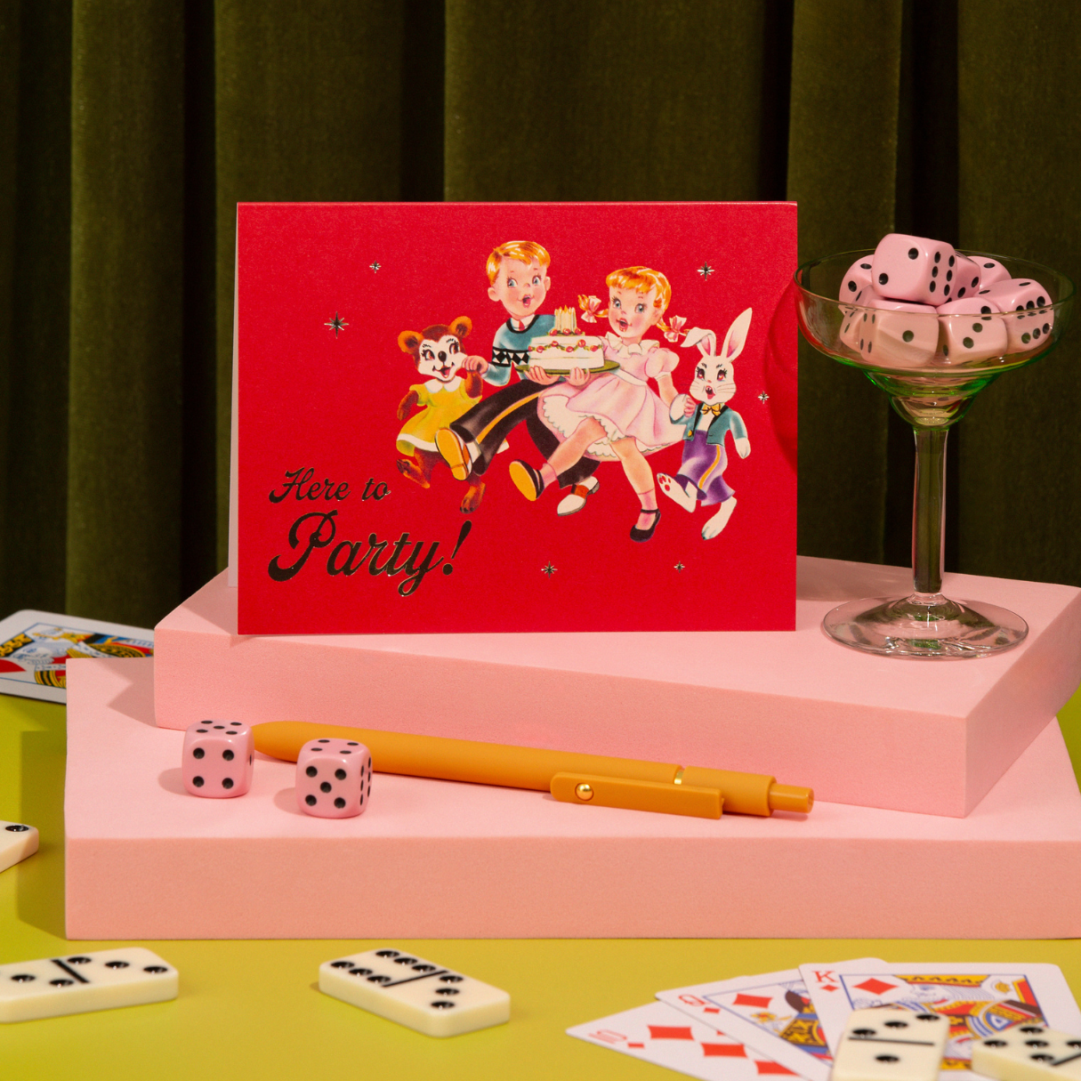 Lucky Goods Paper - Vendita all'ingrosso Biglietti di auguri - Qui per festeggiare! – Biglietto di compleanno in lamina4