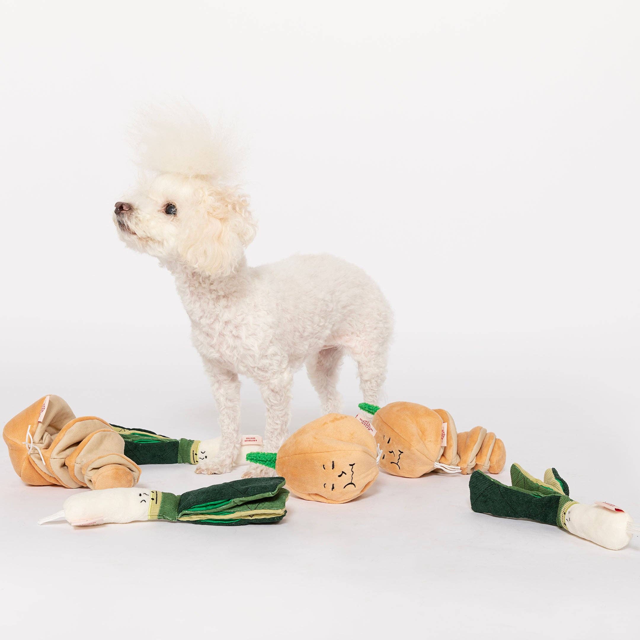 the furryfolks - Wholesale Knuffelspeeltje - Hond - Green Onion speelgoed voor neuswerk4