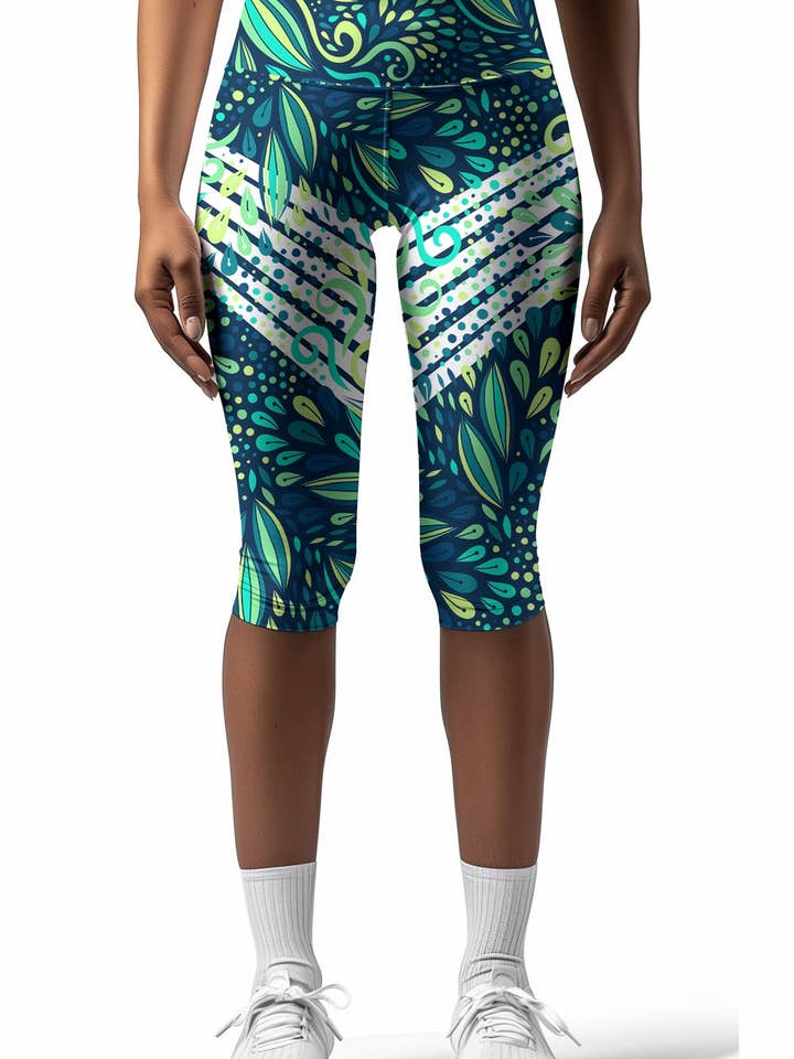 Revival Ellie Green Performance Yoga Capri Leggings - Women for wholesale by Pineapple Clothing