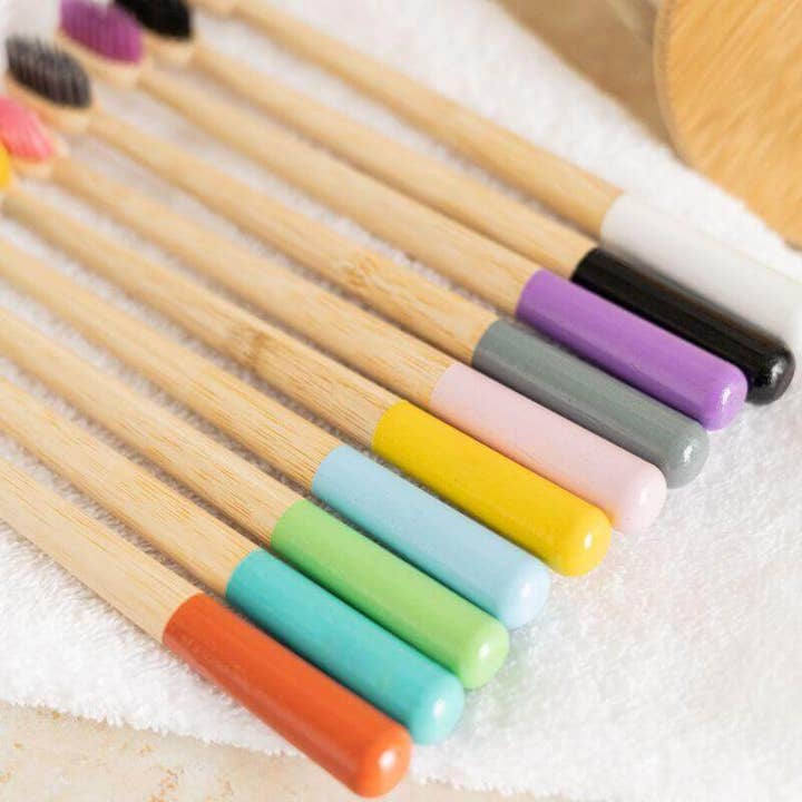 Set van 10 zachte bamboetandenborstels voor volwassenen - My Bamboo voor wholesale door My Bambou