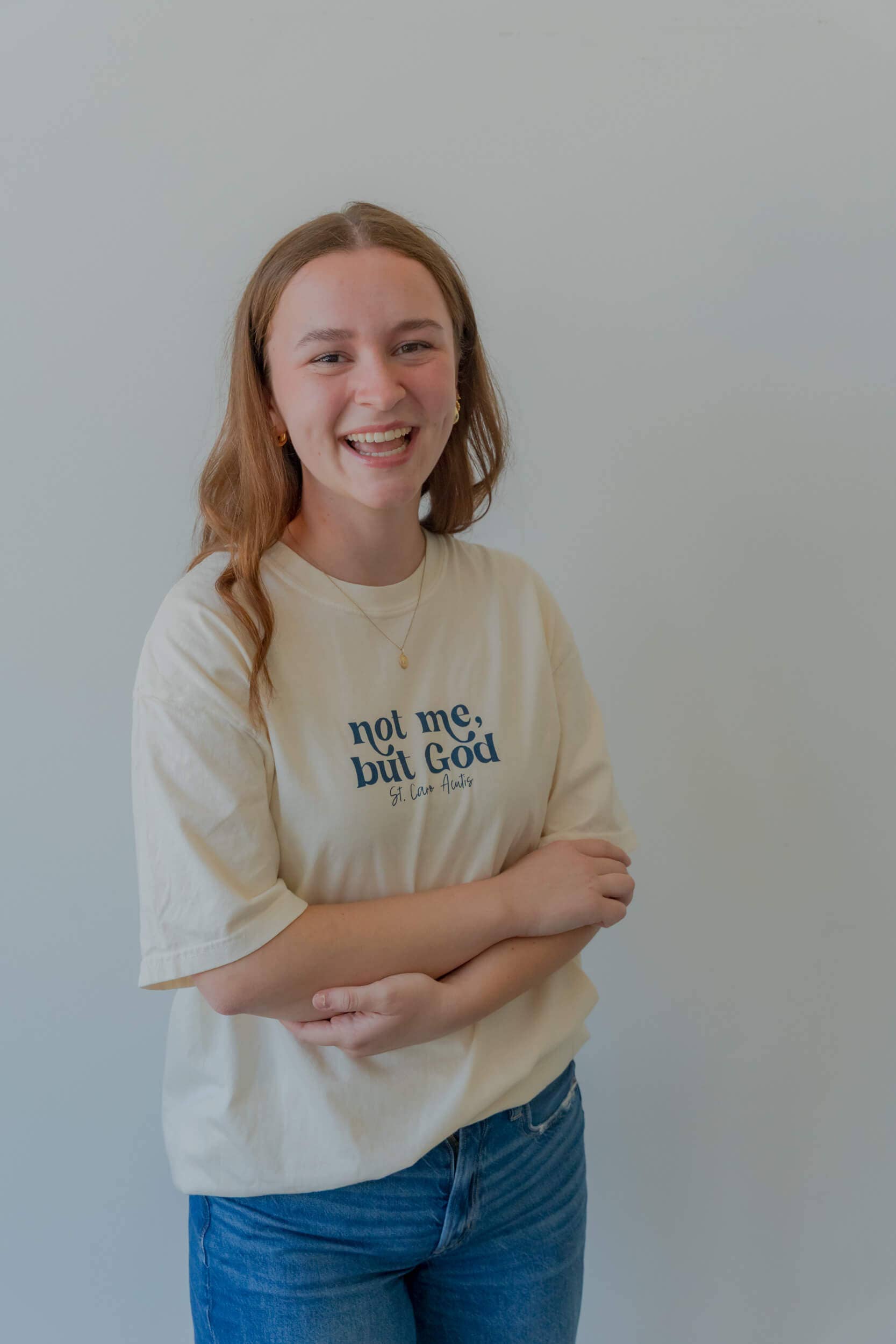 Saint Clare and Francis - Vendita all'ingrosso Maglietta serigrafata - Unisex - Non io, ma Dio maglietta1