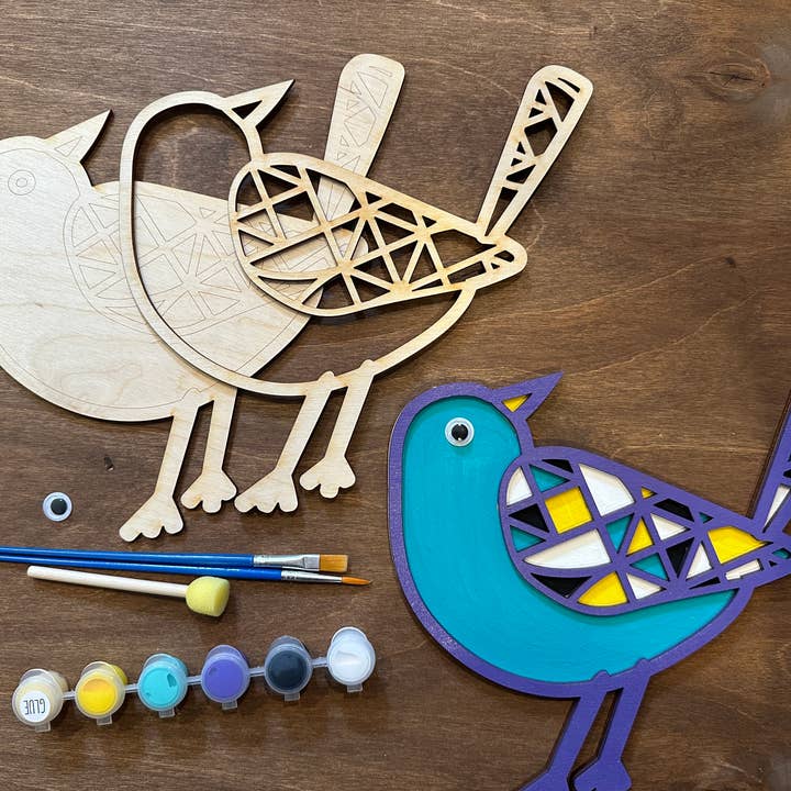 Kit de peinture DIY oiseau à motif géométrique pour la vente par Sweet Love Adornments