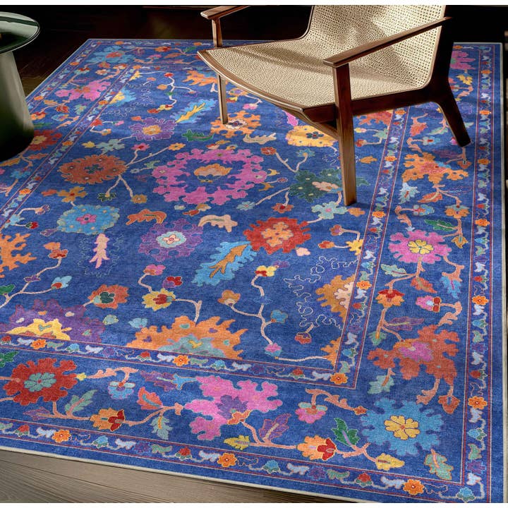 Bodrum Vintage Bohemian Floral Rug for Living Room Bedroom Dining Room ,Easy Clean for wholesale by Well Woven