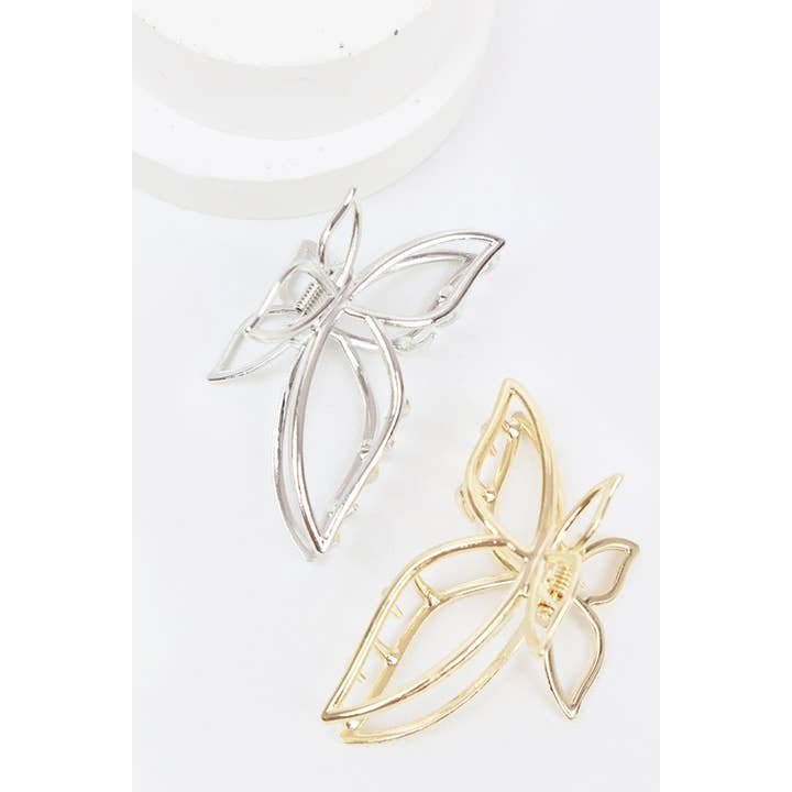 MIX COLOR Medium Metal Butterfly Hair Claw for wholesale on Faire