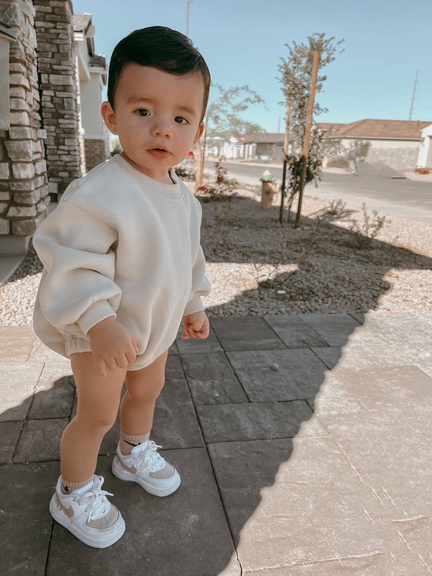 Aziel & Luca - Wholesale Rompertje - Baby - Sweatshirt bubble romper met fleece voering6