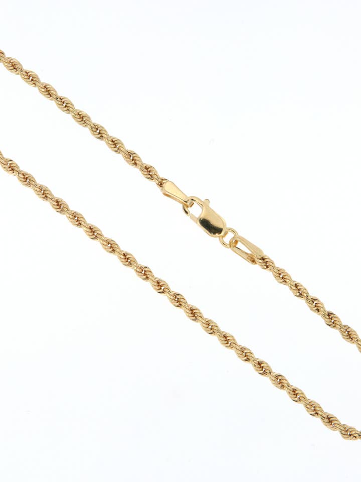 Gorgeous Gold 9ct Yellow Gold Rope Bracelet 18cm - 2mm thick for wholesale by The Fine Collective