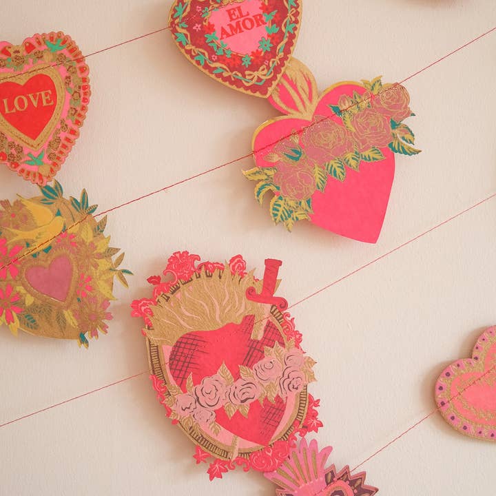 East End Press - Wholesale Bunting/Garland - Hearts Sewn Garland1