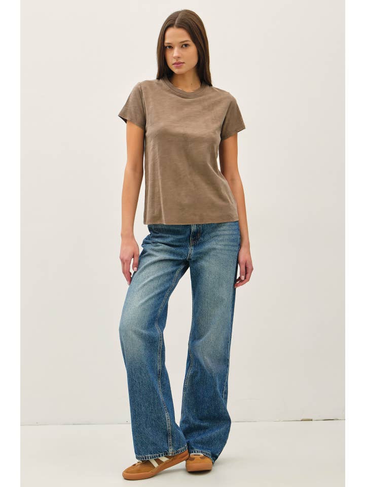 Be Cool - Wholesale T-Shirt - Women's - NEW COLOR-CLASSIC CUT ACID WASH COTTON T-SHIRT