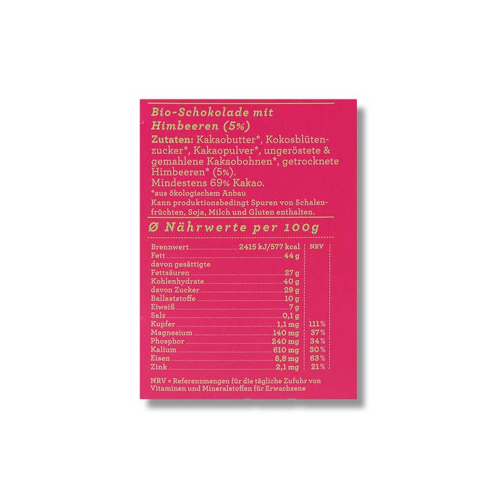 Chocqlate - Wholesale Chocolate Bar - RASPBERRY CHOCQLATE organic chocolate - pack of 104