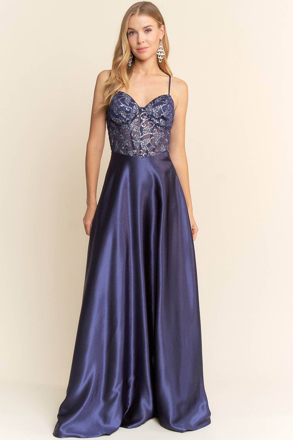 Maniju - Vente Robe de soirée – femme - ROBE LONGUE CORSET AVEC DÉTAILS PAILLETÉS5