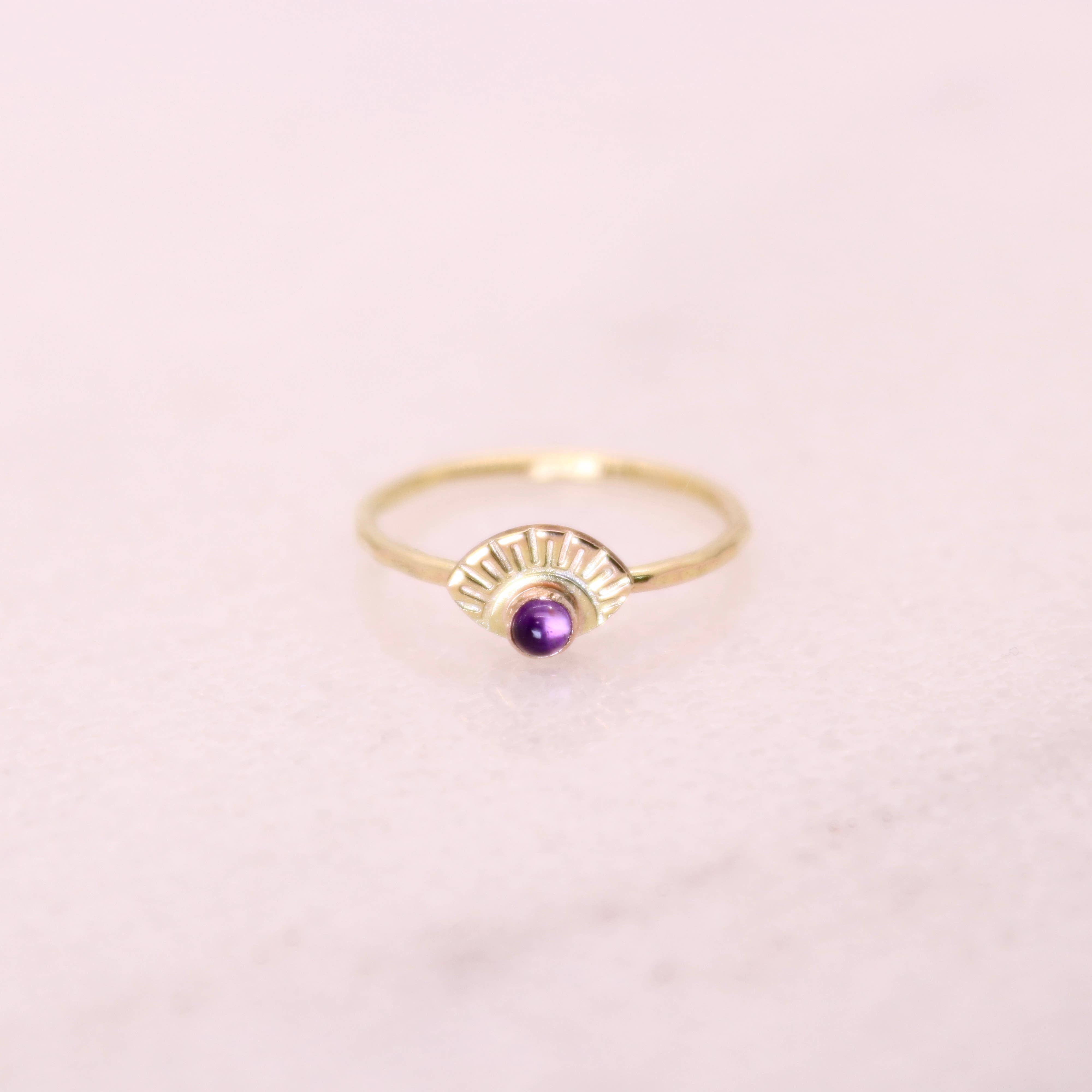 Esme - Wholesale Cocktail/Statement Ring - Eye Ring with Semi-Precious Gemstone in Silver and Gold