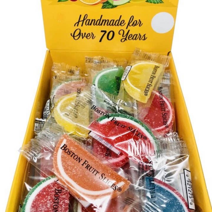 O'Shea's Candies Sweet Shop - Wholesale Gummy - Boston Fruit Slice 🍒 🍊 60 CT Changemaker Individual Box