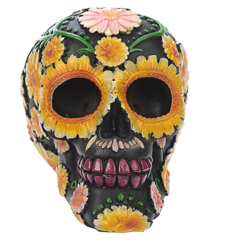 Puckator EU - Wholesale Ornament - Day of the Dead Skull Head with Daisy Floral Motif1