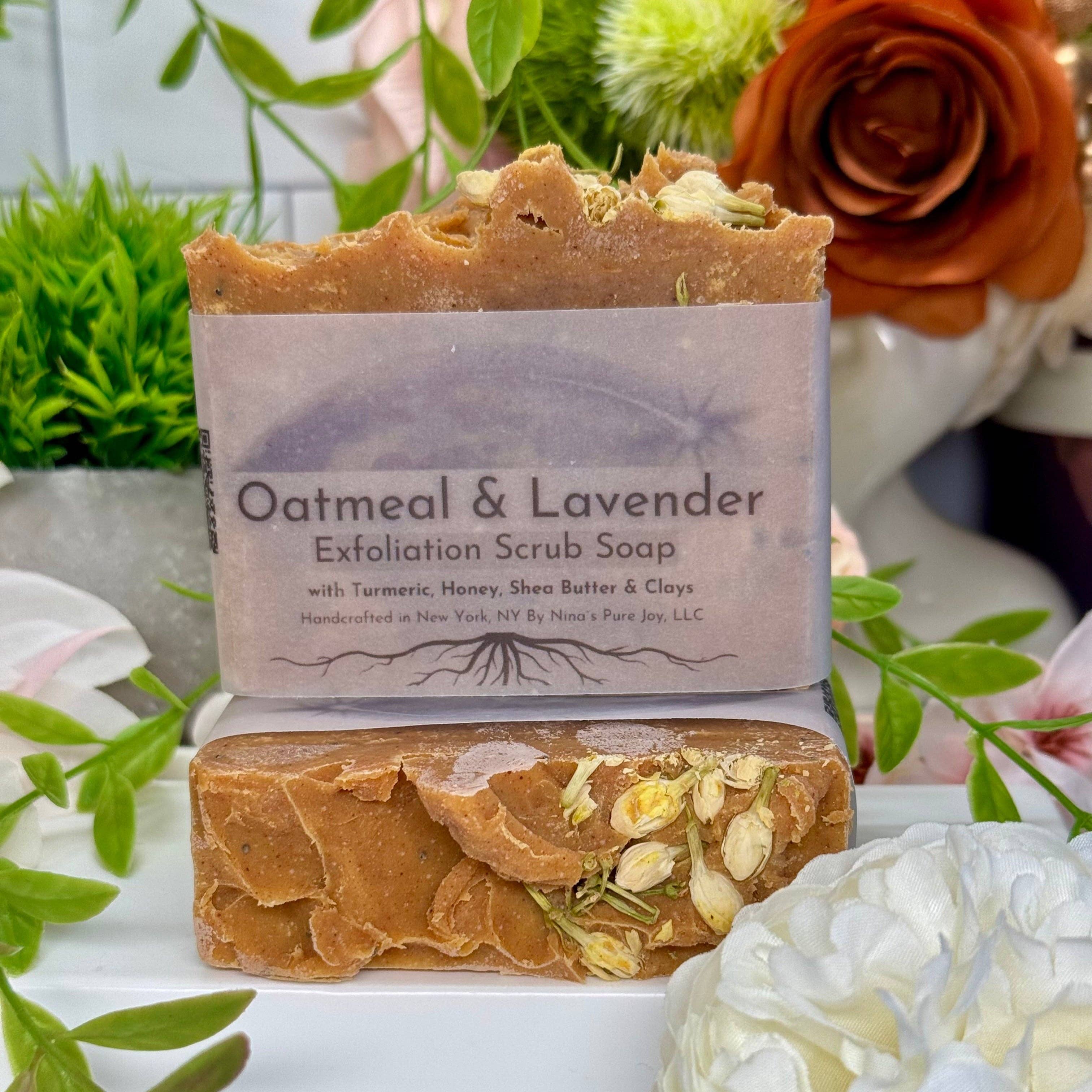 SelesTeres - Wholesale Bar Soap - Oatmeal & Lavender - Exfoliation Scrub Bar with Turmeric, Honey, Shea Butter & Clays1