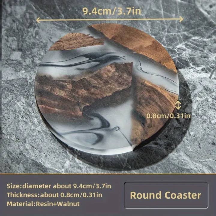 Huis Van Merken - Wholesale Coasters - 1pc, Natural, Elegant Walnut Wood Coaster2