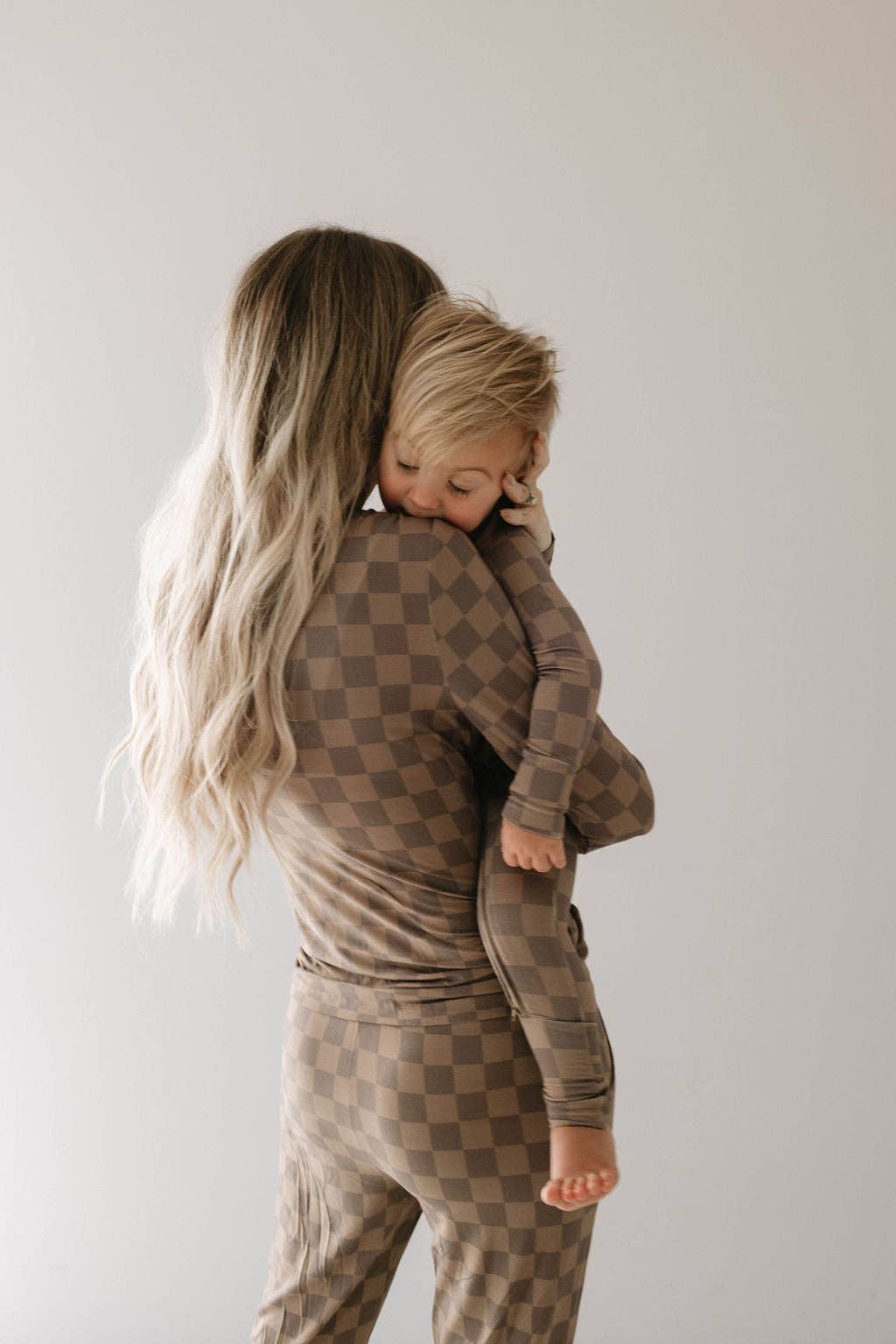 Forever French Baby - Wholesale Sleepwear Set - Women's - Women's Bamboo Pajama | Faded Brown Checkerboard5