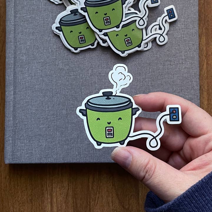 Lacelit | Stationery & Gifts by Kimberly Kuniko - Wholesale Sticker - Genki Rice Cooker | Vinyl Die-Cut Sticker