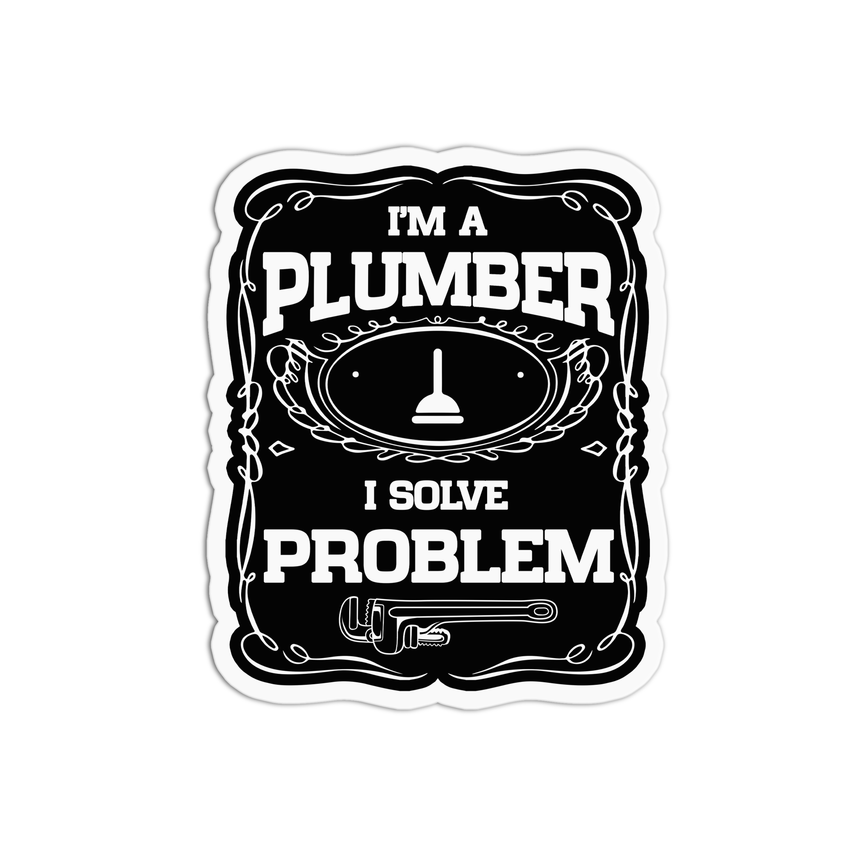Girls Printing House - Vendita all'ingrosso Adesivo - Adesivi impermeabili in vinile «I'm a Plumber» di Utility Worker0