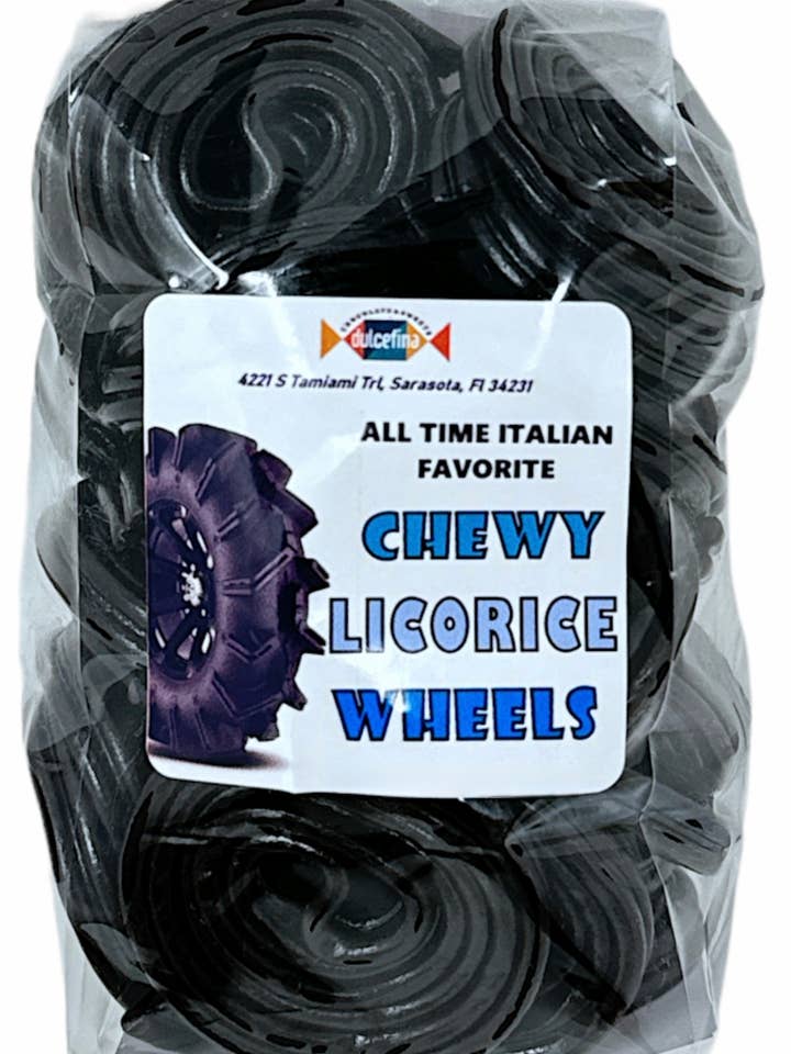 Rouleaux de réglisse noire sachet de 10 oz pour la vente par Dulcefina Chocolate and Sweets