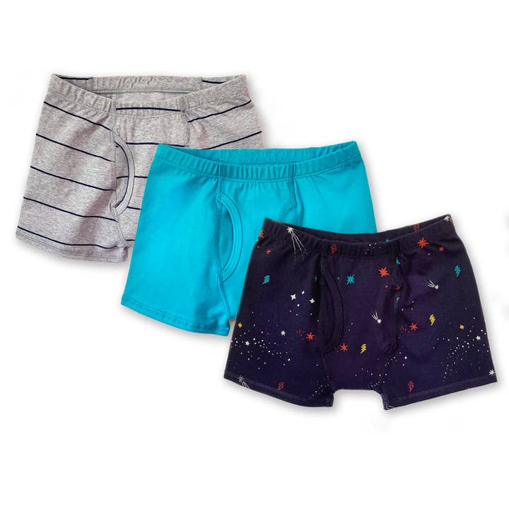 Mightly - Wholesale Underwear - Kids - Boys Organic Cotton Boxer Briefs 3 Pack