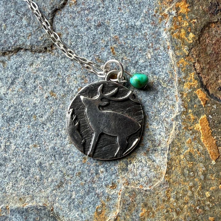Wild Mountain Soul Designs - Wholesale Pendant/charm necklace - Silver Western Rustic Elk Pendant3