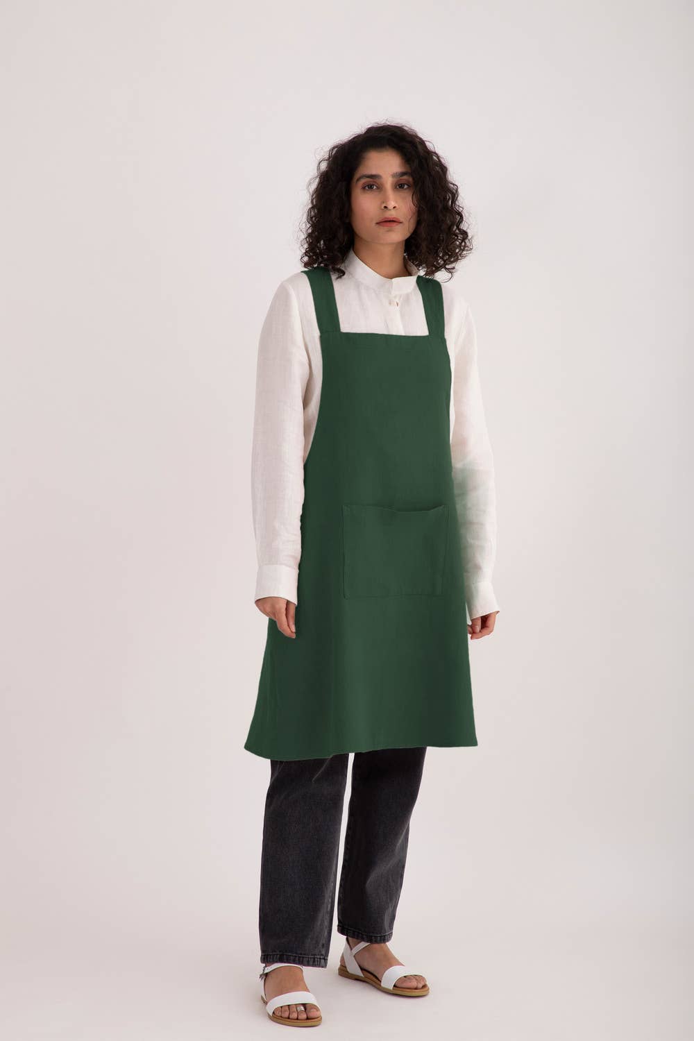 Live Linen - Wholesale Apron - Natural Solid Linen Cross Back Apron – Stylish Utility5
