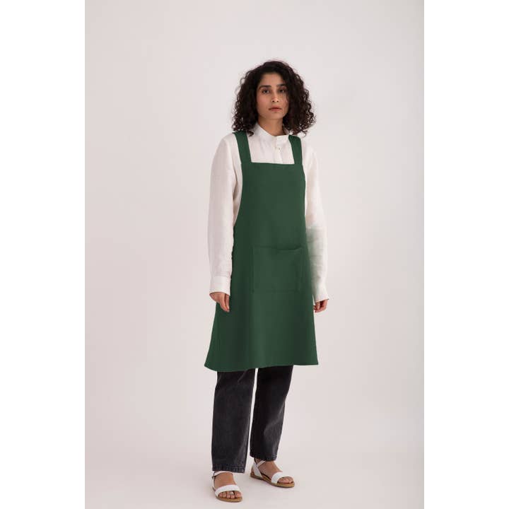 Live Linen - Wholesale Apron - Natural Solid Linen Cross Back Apron – Stylish Utility5