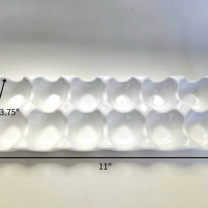 Crover - Wholesale Egg Cup/Holder - Porcelain Egg Holder Tray, 12-Slot1