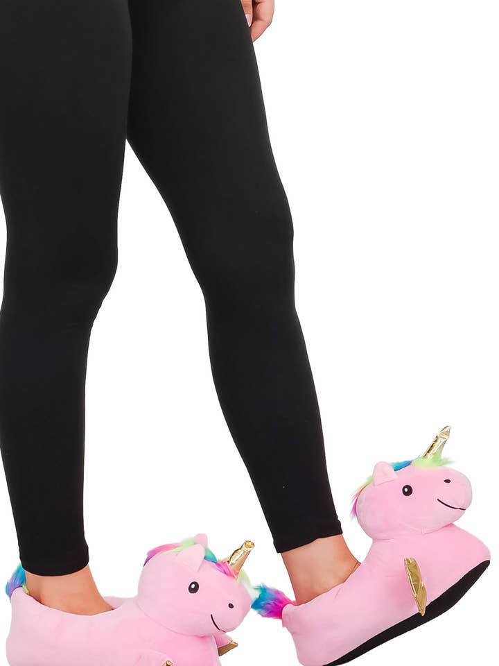 Cap Zone - Wholesale Slippers - Women's - Unicorn Plush Indoor Lounge Sock Slippers15