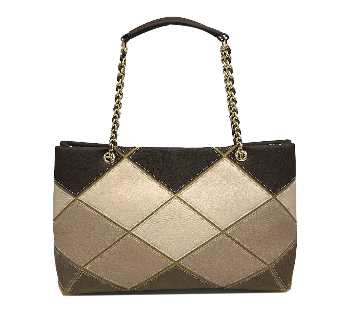 Suie Valentini srl - Wholesale Top Handle Bag - Women's - Genuine leather chain bag, big size, Made in Italy, art. 25136