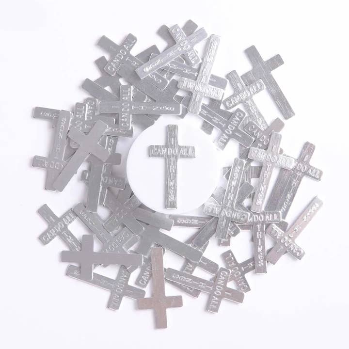 Swanson Christian Products - Wholesale Keepsake Coin/Token - Pocket Cross I Can Do All Things Silver Pk200