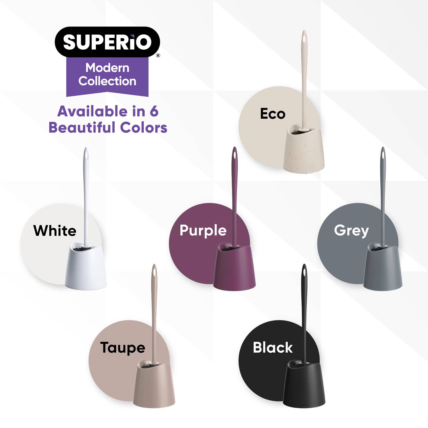 Superio Brand – wholesale Toilet bowl brush – Modern Design Toilet Brush with Matching Caddy/Holder-CS17