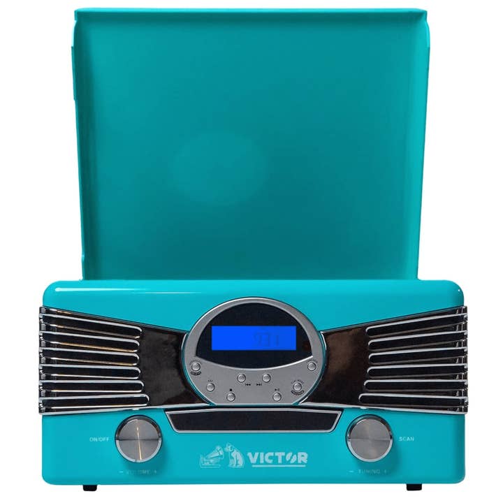 JupiterGear Home - Wholesale Speakers - Victor Diner 7-in-1 BT Turntable Music Center / CD Player3