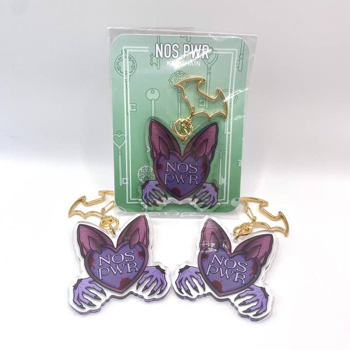 NOS PWR - Gothic Vampire Keychain for wholesale by Enthralledyet Illustration