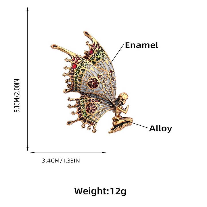 Mio Queena - Wholesale Brooch - Enamel Prayer Butterfly Fairy Brooch3