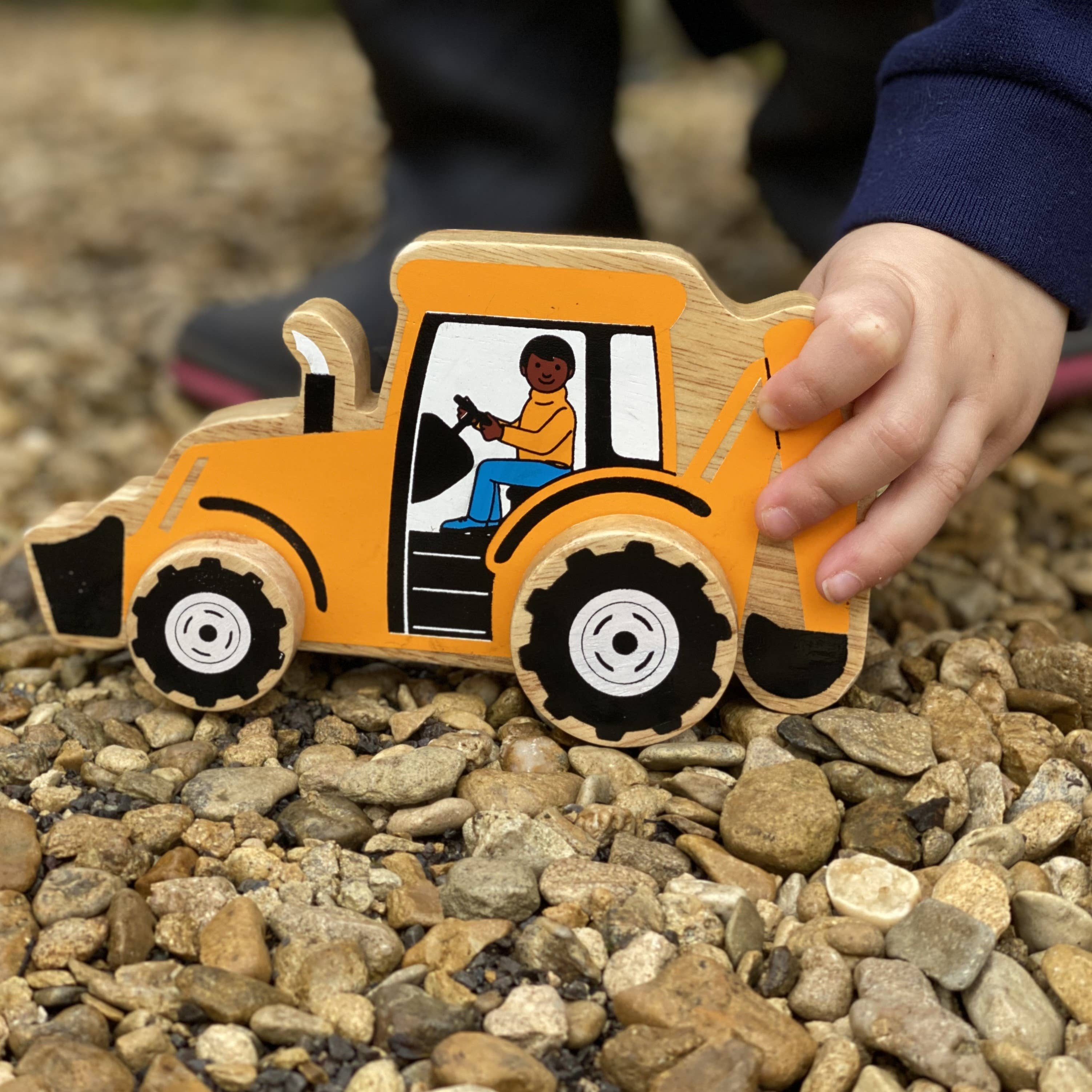 Lanka Kade (UK) Ltd – wholesale Wood toy – Child – Digger push along - Handmade fair trade wooden kids toy1