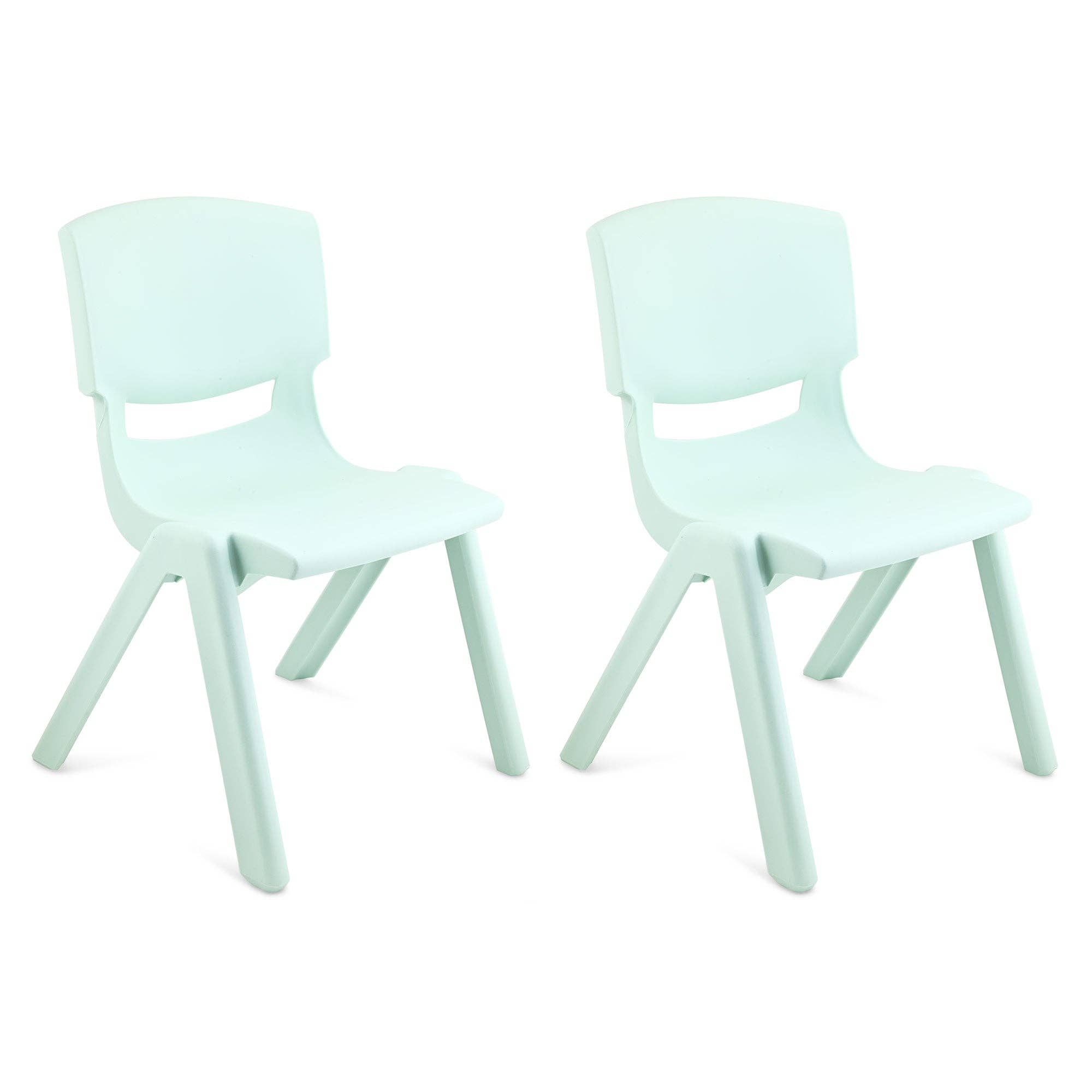 ShopBobbys - Wholesale Chair - Kids - JOON Stackable Plastic Kids Learning Chairs, Mint Green, 20.5x12.75X11 Inches, 2-Pack (Pack of 2)0