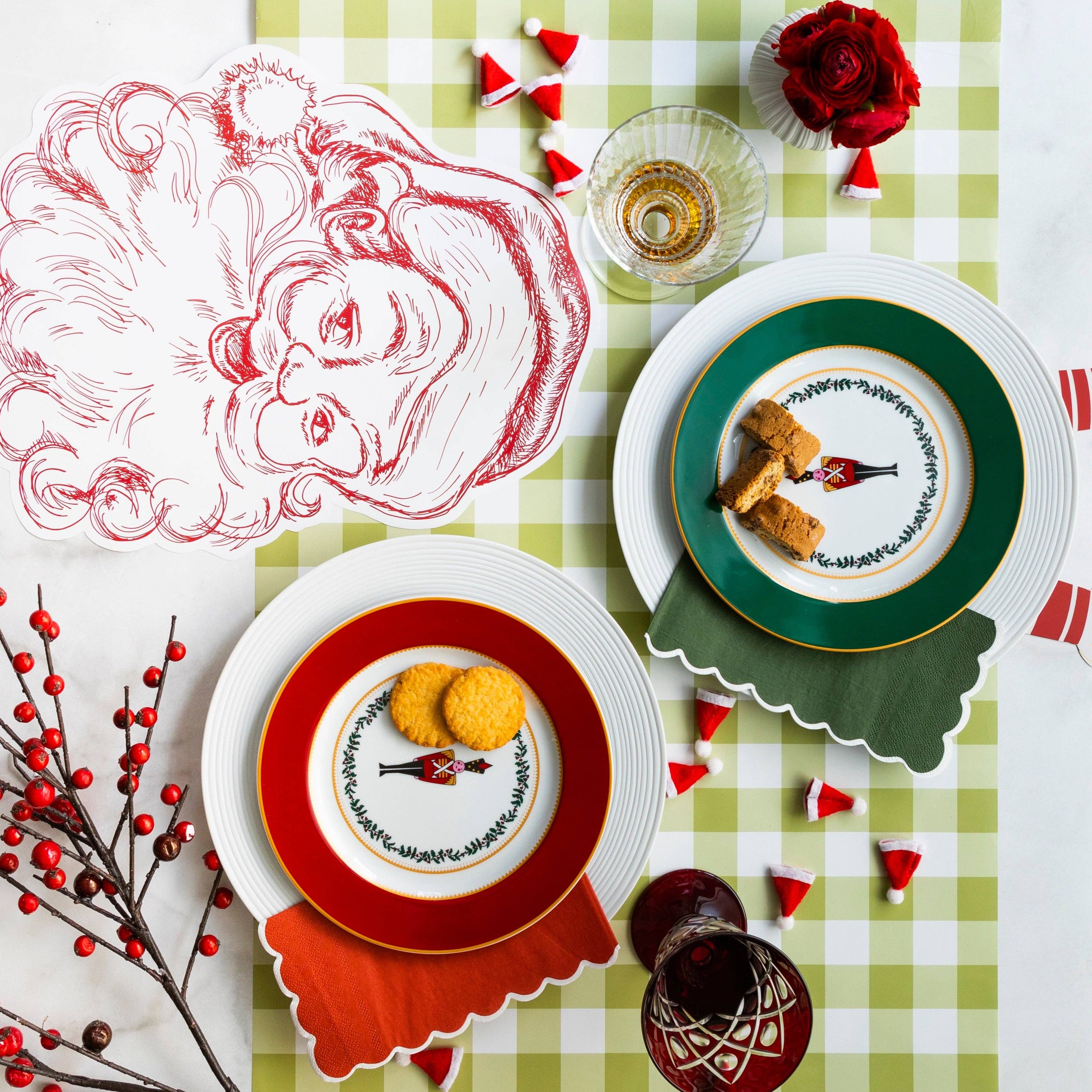 Gatherings by Curated Paperie - Vendita all'ingrosso Tovaglia/runner monouso - Runner da tavola in carta a quadretti oliva5