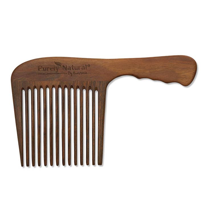 SANDELHOUT LANGE BREDE KAM voor wholesale door Purely Natural By Anastasia