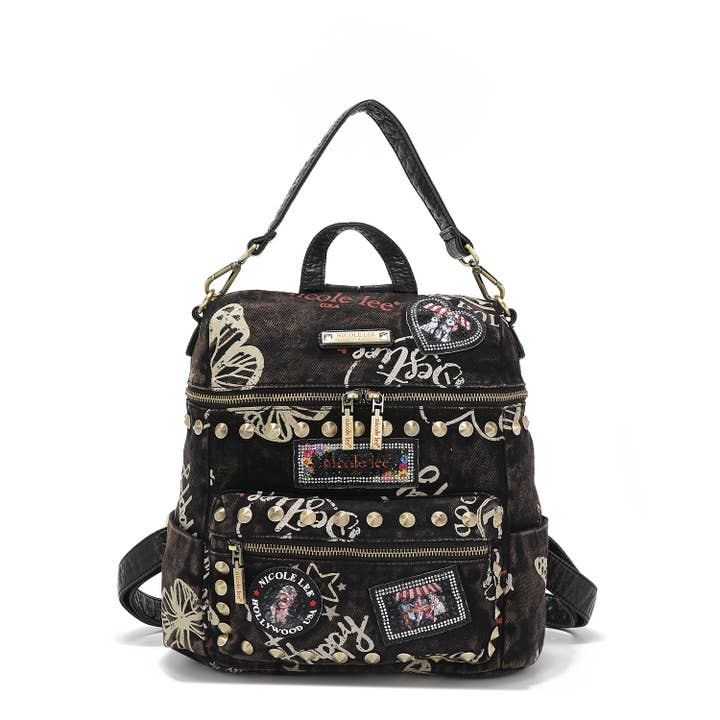 MOCHILA/BOLSO DE MADEIRA DE TECIDO DE ÁGUA CASTANHO por atacado de Nicole Lee