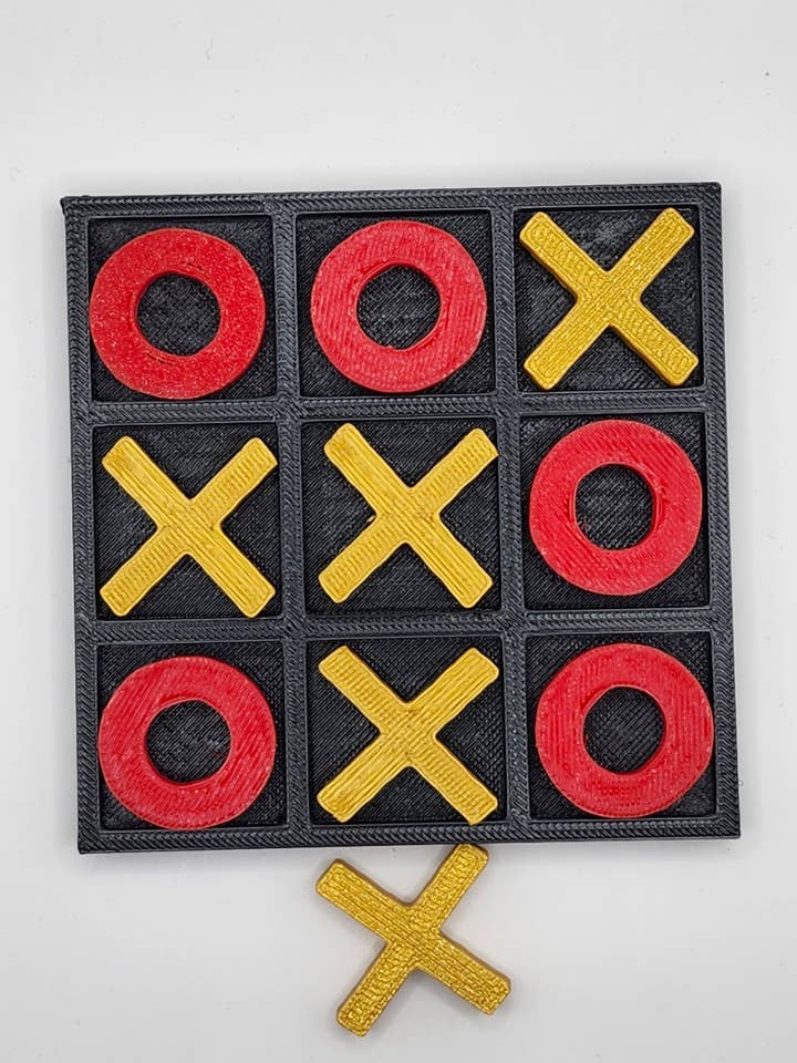 Red and Gold Tic Tac Toe Board for wholesale by Craftavia Market LLC