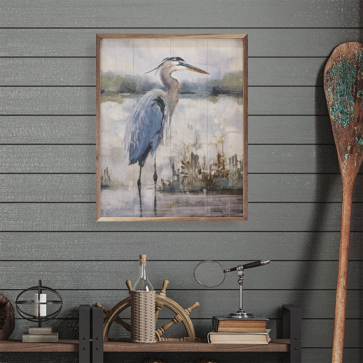 Kendrick Home - Wholesale Art Print - Coastal Heron 2 By Nina Blue2
