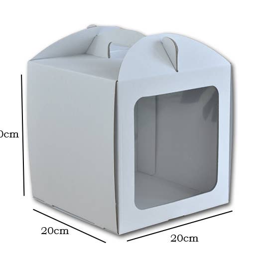 20x20x20cm - Cake Box (WHITE) W/WINDOW for wholesale by La Bom Box