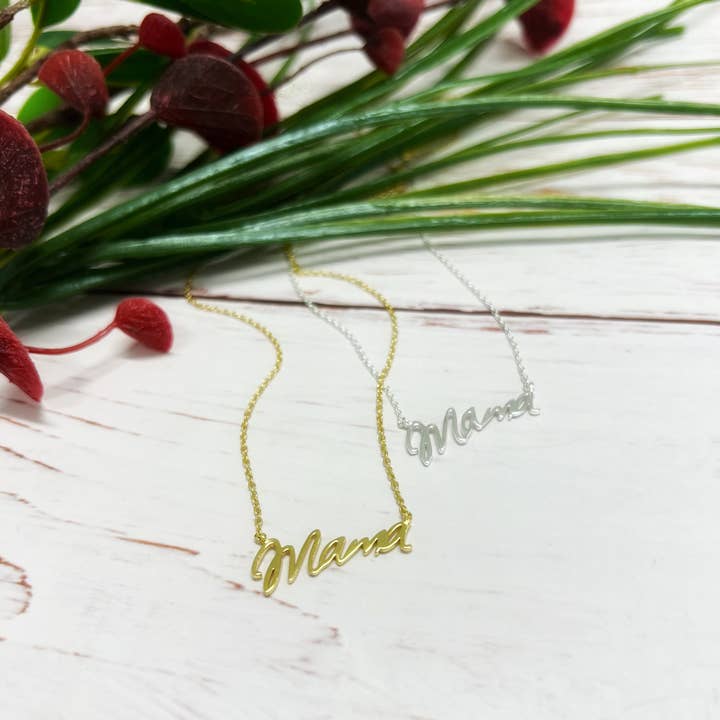 Script Mama Necklace
for wholesale by iiShii designs