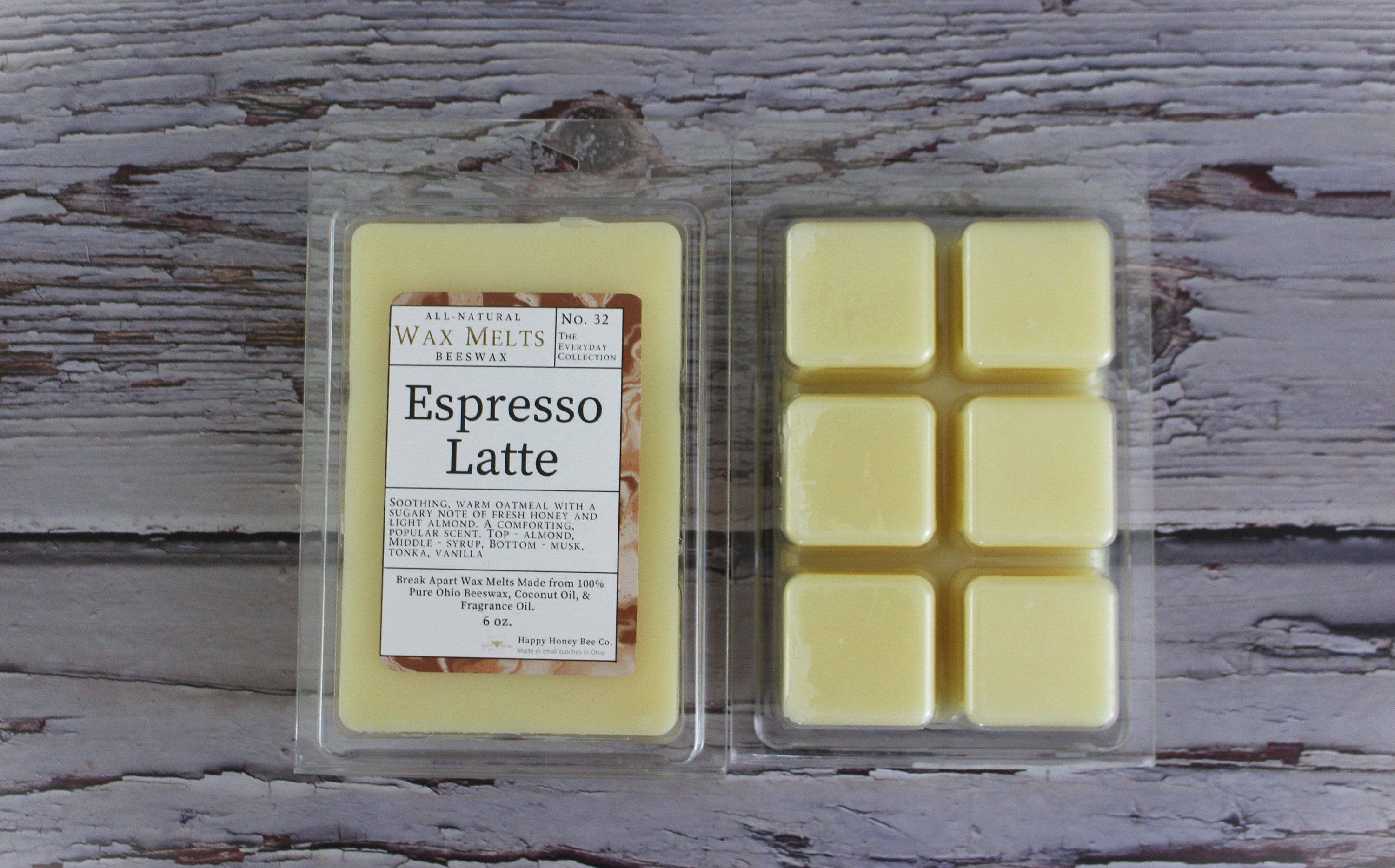 Happy Honey Bee Co. - Wholesale Wax Melt - Espresso Latte 6 oz Beeswax Wax Melts3