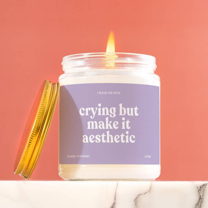 Crying But Make It Aesthetic Candle 9oz CC142 for wholesale by I Plead the Fifth