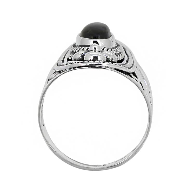 Tiramisu - Vente Bague de cocktail/de cérémonie - Bague Bohème en Argent 925 avec Pierre d'Onyx Noir2