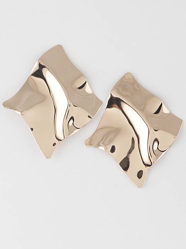 Modern Wave Stud Earrings ME90850GD for wholesale by anbfashion